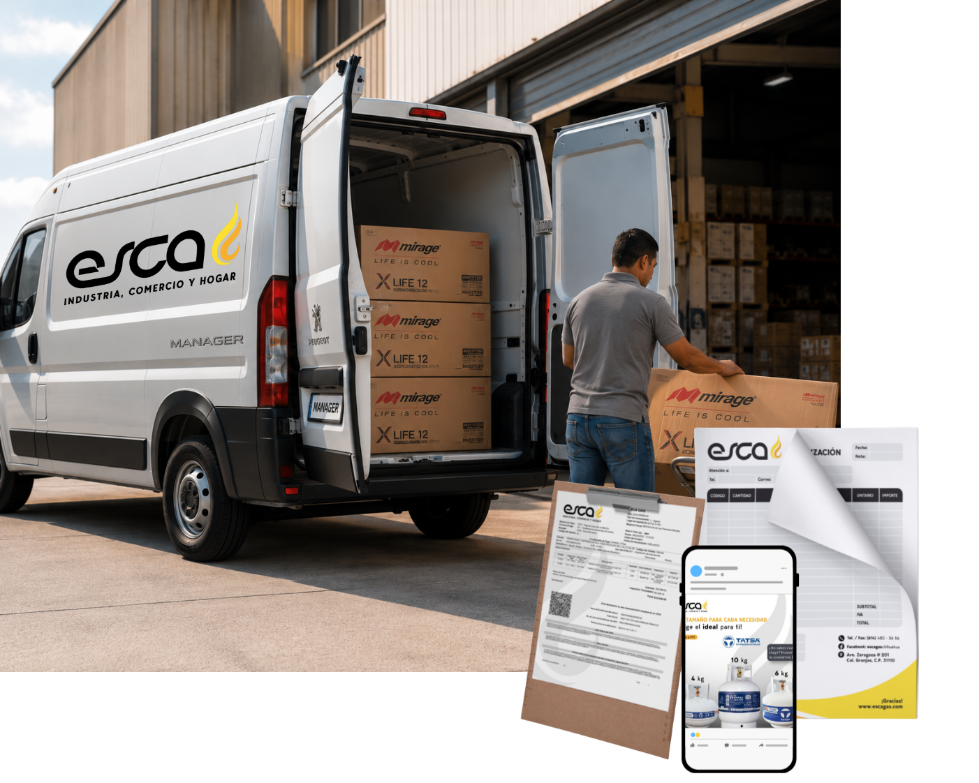 Camioneta de reparto y cotización Esca Gas